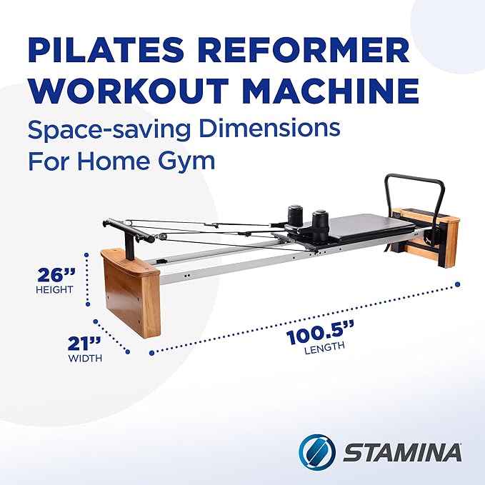AeroPilates Pilates Reformer Workout Machine for Home Gym - Up to 300 lbs Weight Capacity