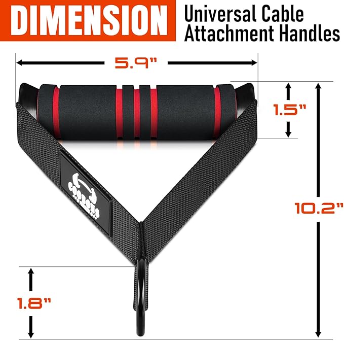 Heavy Duty Exercise Handles, Gym Handles for Cable Machine Attachment, Grip Gym Equipment, Resistance Bands, and Weight Lifting (Set of 2)
