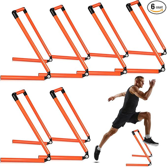 6 Pcs 20/24 Inch Adjustable Speed Training Hurdles