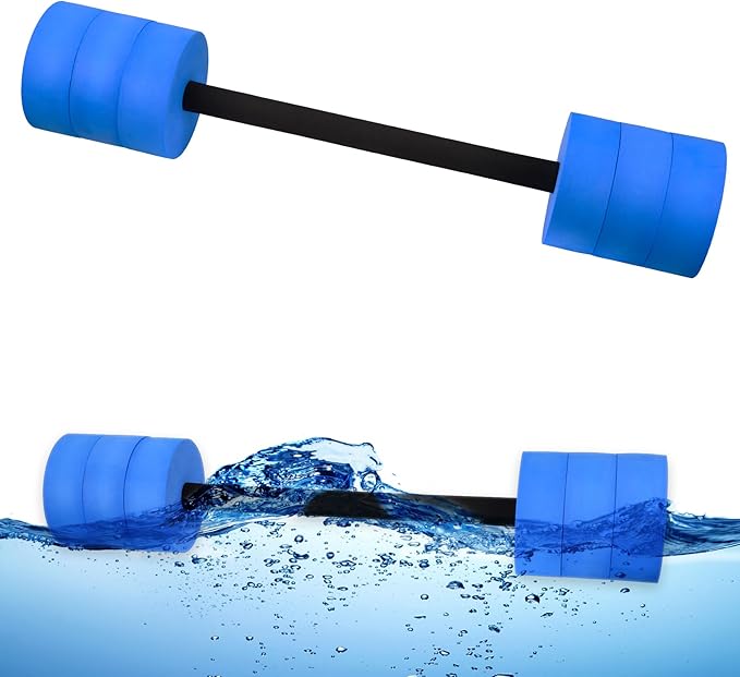 Hikeen Aquatic Exercise Dumbbells Water Dumbbell Pool Resistance Aquatic Fitness Barbells with 4 High-Density EVA Foam Pool Weights Dumbbells, for Water Aerobics Weight Loss