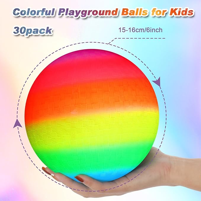 Macarrie 30 Pcs Playground Balls 6 Inches Dodgeball