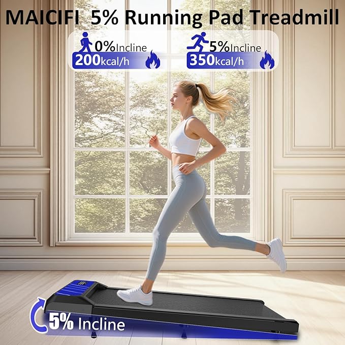 2.5HP Walking Treadmill Pad Incline, Under Desk Treadmill with Remote, 3 in 1 Low Noise Small Walking Mini Pad with Led Screen, Compact Treadmills for Home, 265lbs Capacity