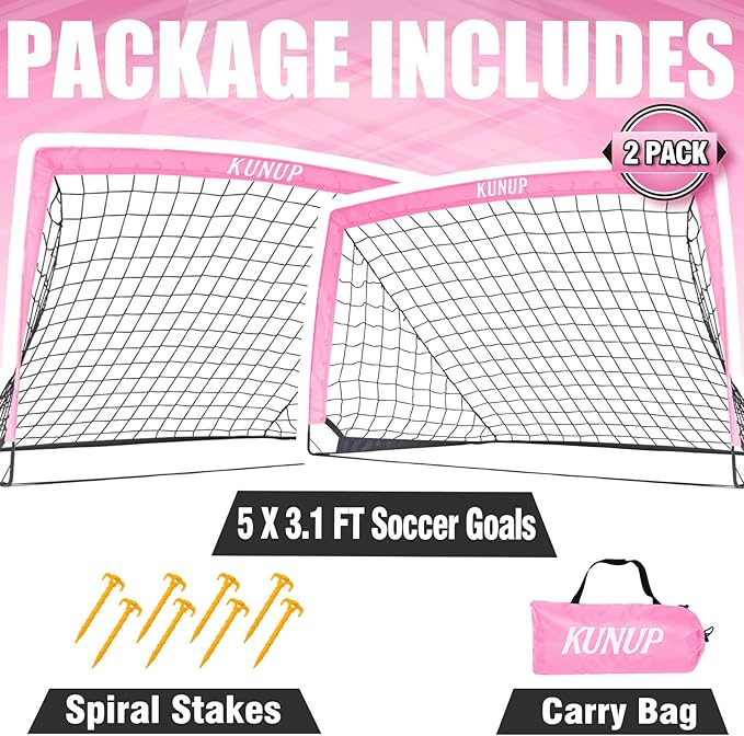 Kids Soccer Goals for Backyard 5×3, 6×4, 6×4, 9×5FT 9×5FT 2 2 Pieces