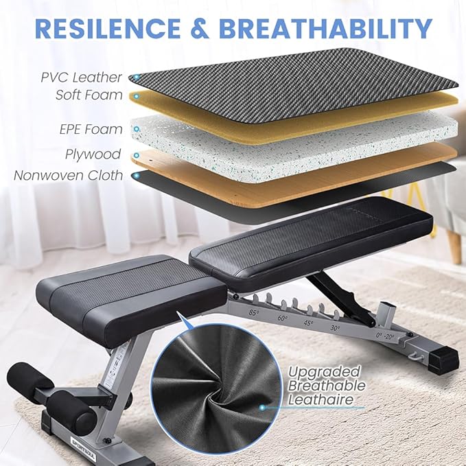 Adjustable Weight Bench Professional Utility Heavy Duty Workout