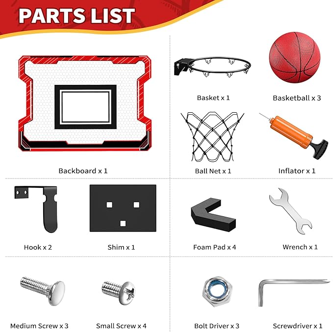 Mini Basketball Hoop Indoor 3 Balls