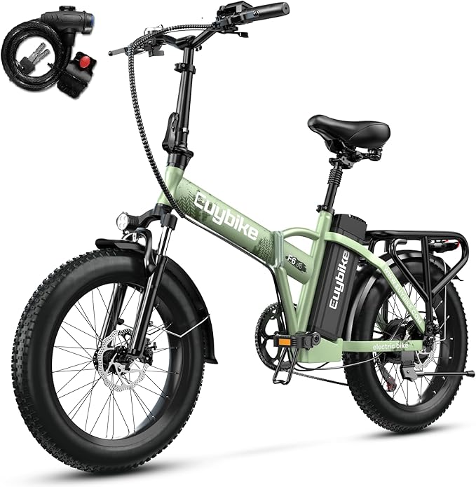 1000W Folding Electric Bike, 48V 20AH Large Removable Battery E Bike, 30+MPH, 80 Miles Max Range, 20" Fat Tire Electric Bike for Adults, Adult Electric Bicycles for Commute Beach Snow