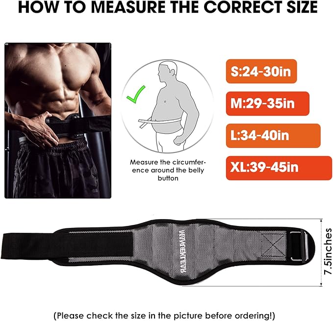 MANUEKLEAR Gym Weight Lifting Belt Weight Lifting Workout 7.5inch -