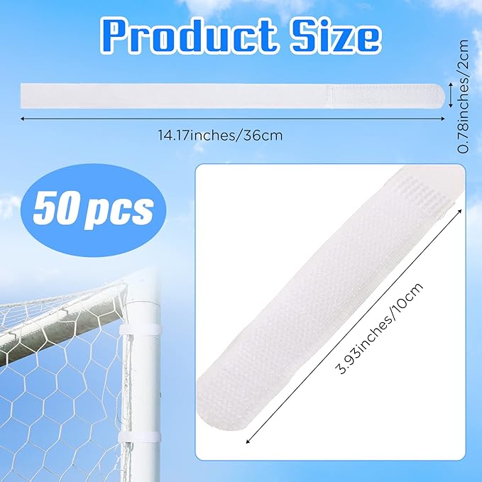 50 Pcs Goal Net Straps Soccer Attachment Straps 14 x 0.8 Inch