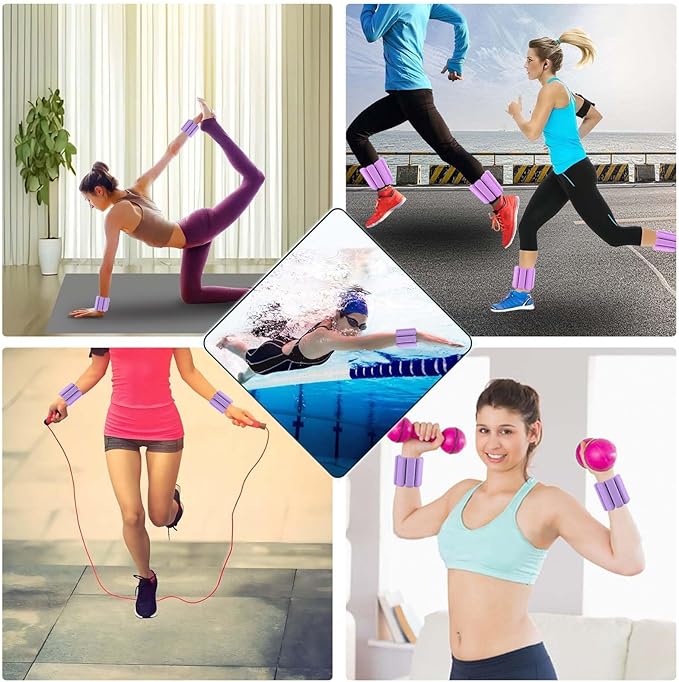 Adjustable Wrist & Ankle Weights for Women and Men 2 (1Lb (1Lb Each),