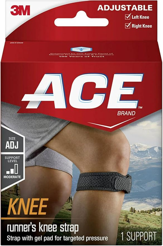 ACE Brand Knee Strap, Adjustable, Black, 1/Pack