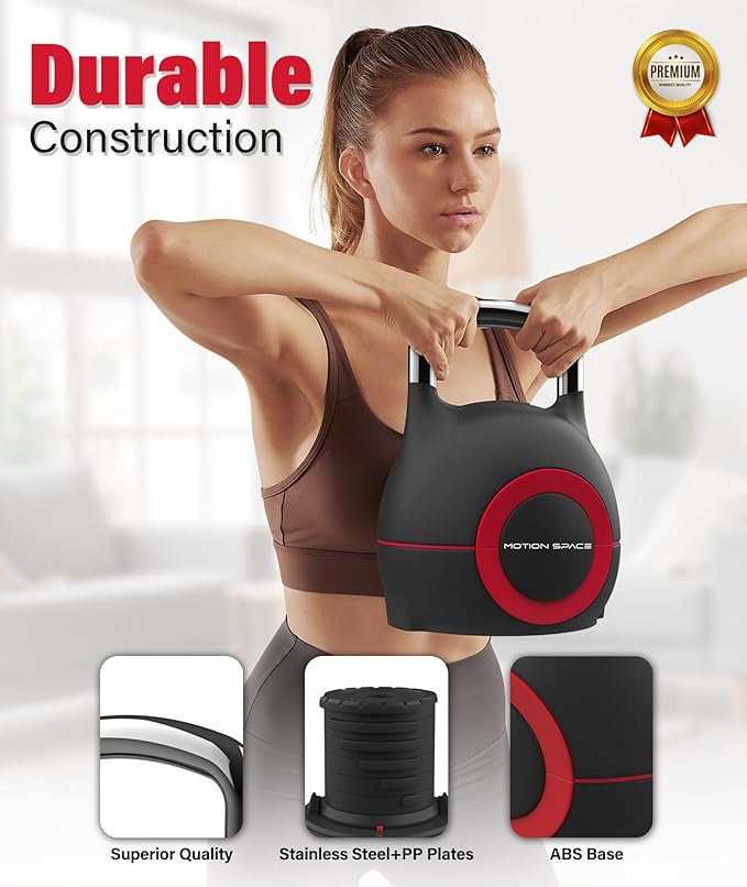 Adjustable Kettlebell 7 Weight Options Set (5-44LBs) Circular