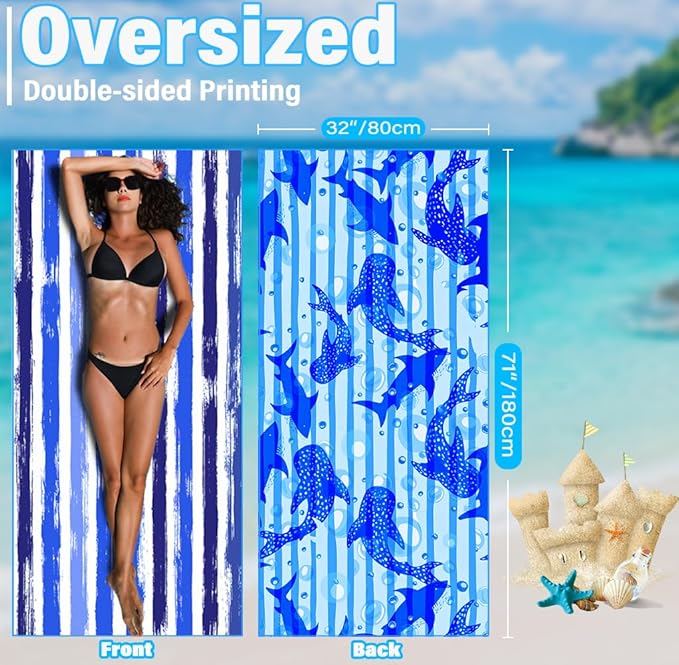Lightweight Thin Microfiber Beach Towel Sand Free Quick