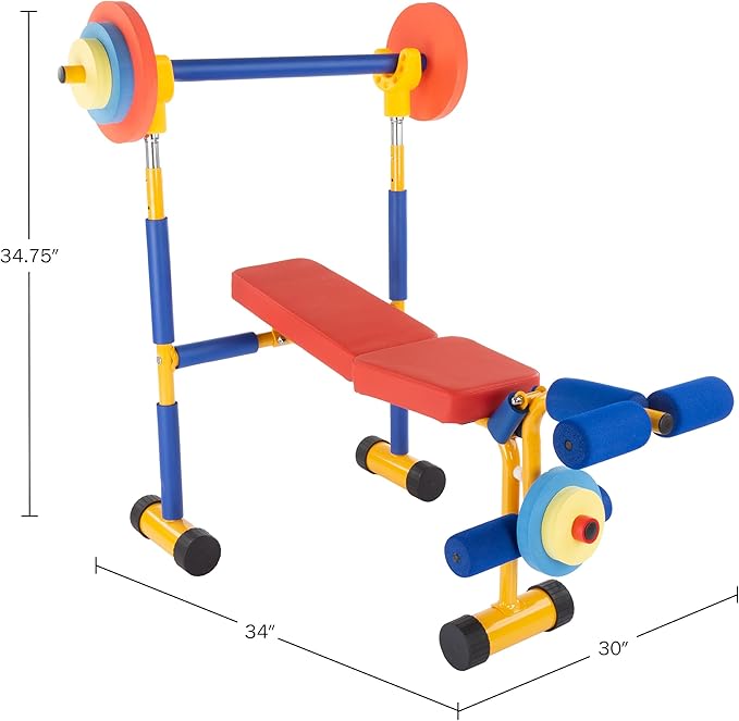 Hey! Play! Kids Weight Bench Set - Toddler 3 and