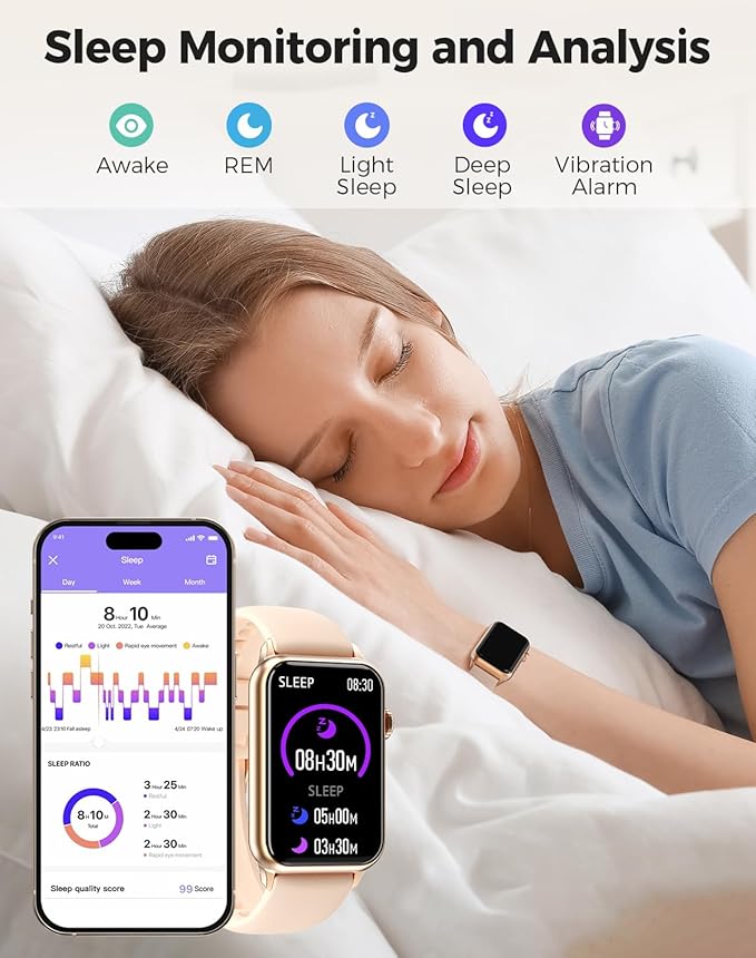 Health Fitness Tracker Smart Watch with 24/7 Heart Rate Blood Oxygen Blood Pressure Monitor Sleep Tracker 128 Exercise Modes Step Calorie Counter Pedometer IP68 Waterproof for Women Men Android iOS