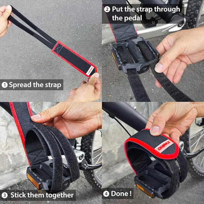 ONIPAX Outdoor Bike Pedal Straps Toe Clips Straps Tape 2 PCS