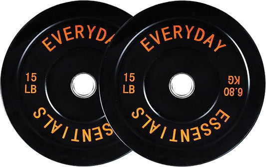 2-Inch Olympic Bumper Plates, Perfect Weight Plates for Weightlifting and Strength Training, Multiple Weights Available