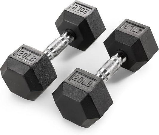 Marcy Rubber Hex Dumbbell Sold in Pairs - Available for 5lb - 20lb