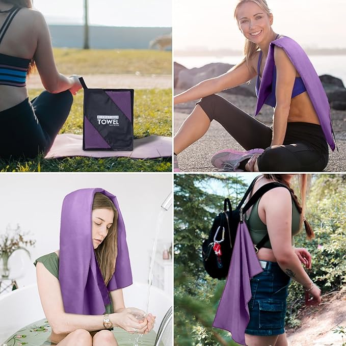 Microfiber Travel Towel (XS:12"×24" -Purple)
