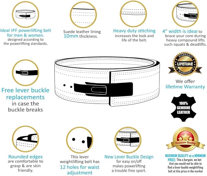 Hawk Sports Weightlifting Belt for Men and Women 10mm Thick, 4-Inch Wide