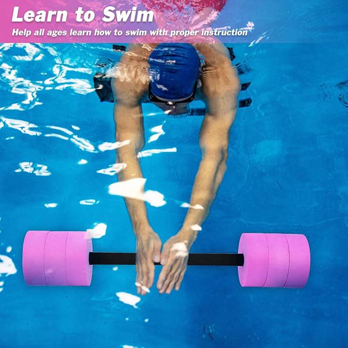 Hikeen Aquatic Exercise Dumbbells Water Dumbbell Pool Resistance Aquatic Fitness Barbells with 4 High-Density EVA Foam Pool Weights Dumbbells, for Water Aerobics Weight Loss