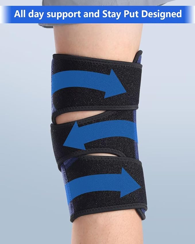 ABYON Knee Brace for Women & Men Meniscus Tear, ACL, Arthritis, Knee Support with Triple Side Stabilizers and Adjustable 360° Wraparound Strap for Maximum Knee Pain Support and Fast Recovery - Please Check How To Size Video