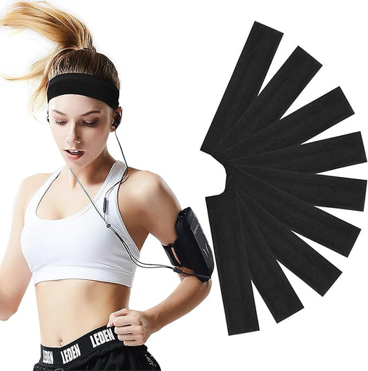 Headbands for Women 9Pcs, Cotton Like Headbands Women Men 2.5 inch Wide, Soft Sweat Wicking Stretchy Headband for Women Girls Sports Yoga Running