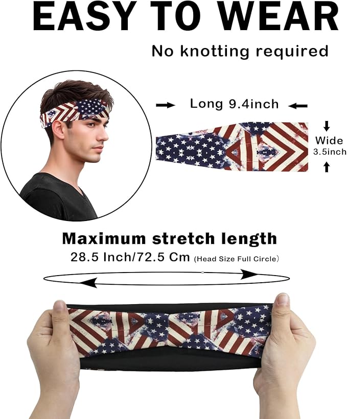 Headbands for Men & Women, Sweat Headband Non-Slip Sweatband Sports Running Cycling Yoga Basketball Workout Football Training