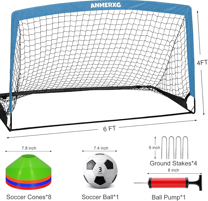6x4FT / 9x5FT Kids Soccer Goal for Backyard