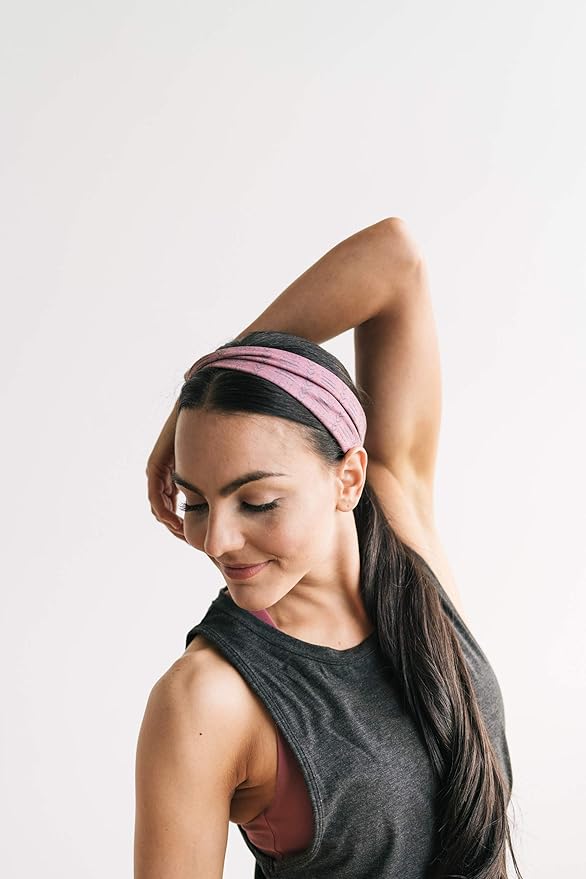 Maven Thread Workout Headbands for Women, 2Pack - 4 inch Thick Wide, Non Slip Sweatbands for Women, Ideal for Exercise, Gym Hairband for Athletic Workouts and Yoga, Black Marble