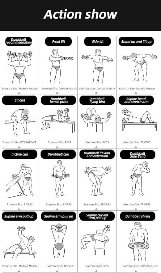 Hex Dumbbells PVC Encase Coating Free Weight Dumbbell Set for Strength Training, Home Gym Fitness and Full Body Workout