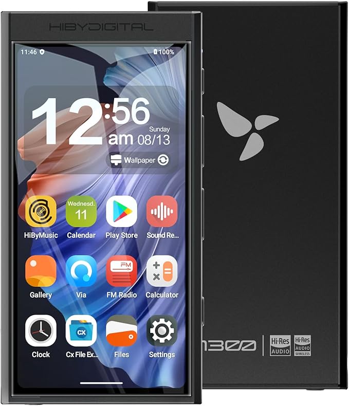 HiBy Digital M300 Android MP3 Player with Bluetooth and WiFi Streaming Player Android 13 Snapdragon 665 HiFi Audio (PCM/DSD) FM Radio Speaker Touchscreen 32GB + 2TB Expandable Storage