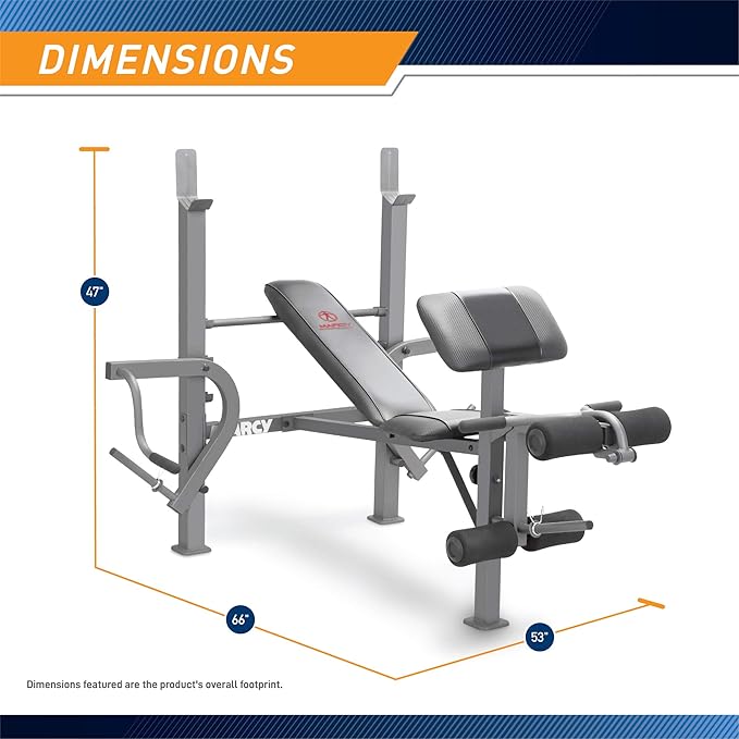 Marcy Standard Weight Bench Incline with Leg Developer MD-389
