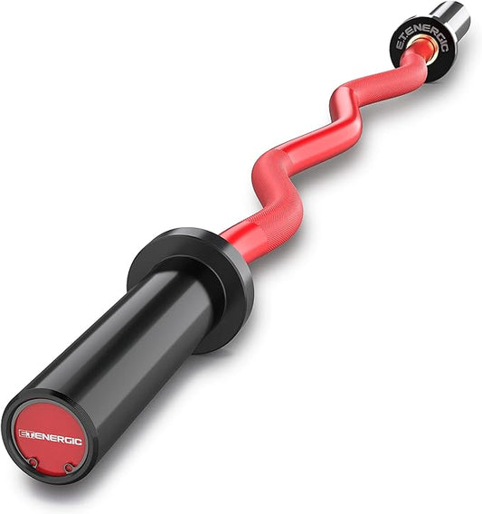 47" Olympic EZ Curl Bar 500-lbs Capacity Steel 2" Barbell