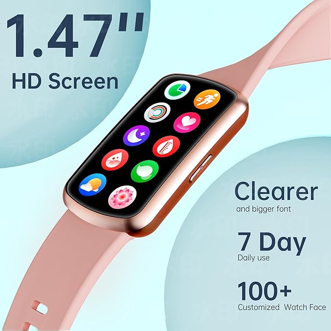 Health Fitness Tracker with 24/7 Heart Rate and Blood Pressure, Smart Watch with Blood Oxygen Monitor, 120+ Sport Mode, Sleep Tracking Waterproof Activity Tracker for Women Men