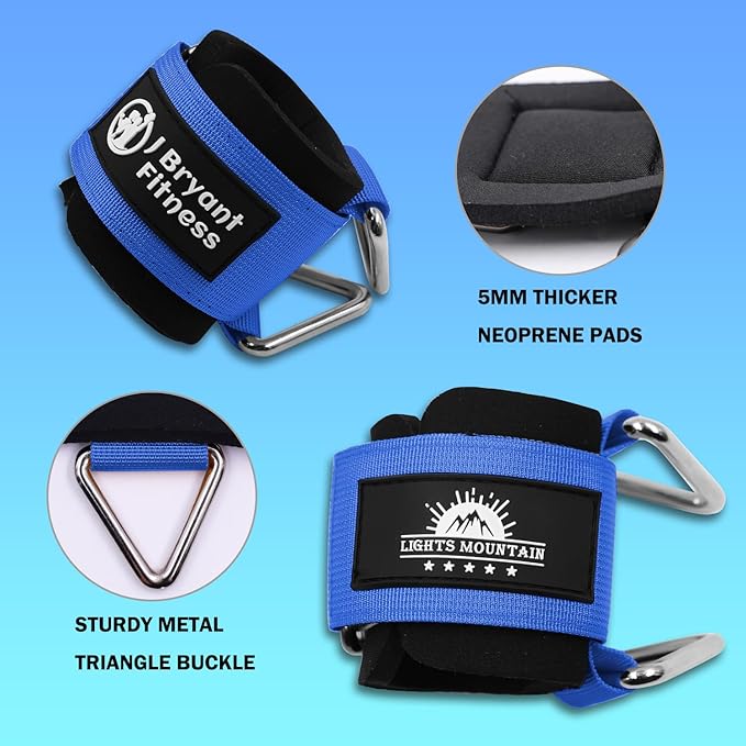 Adjustable Wrist Cuffs Neoprene Padded Straps for Cable Machines Strength Training Equipment