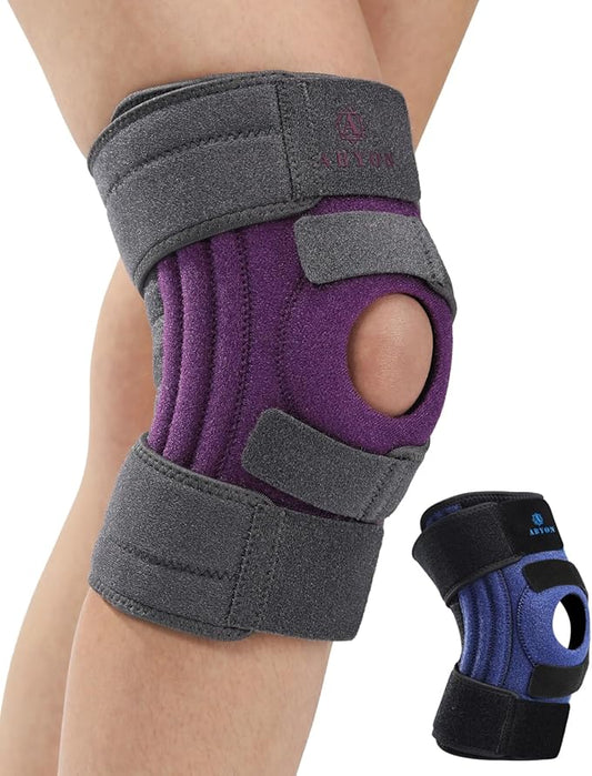 ABYON Knee Brace for Men & Women, Maximum Support with Triple Side Stabilizers & Patella Gel Pads for Knee Pain Support and Fast Recovery, Wraparound Y-Strap Targets Support for Meniscus Tear, ACL, Arthritis Relief - Please Check How To Size Video