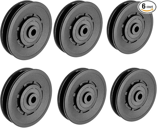 90mm Pulley Wheel Bearing Nylon - Grooved Edge Wearproof Pulleys for Cable Machine Part Home Gym Smith Machine Attachment Weight Lifting Door Garage