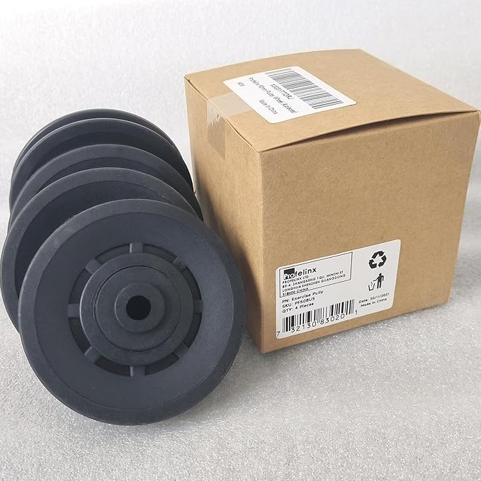 90mm Pulley Wheel Bearing Nylon - Grooved Edge Wearproof Pulleys for Cable Machine Part Home Gym Smith Machine Attachment Weight Lifting Door Garage