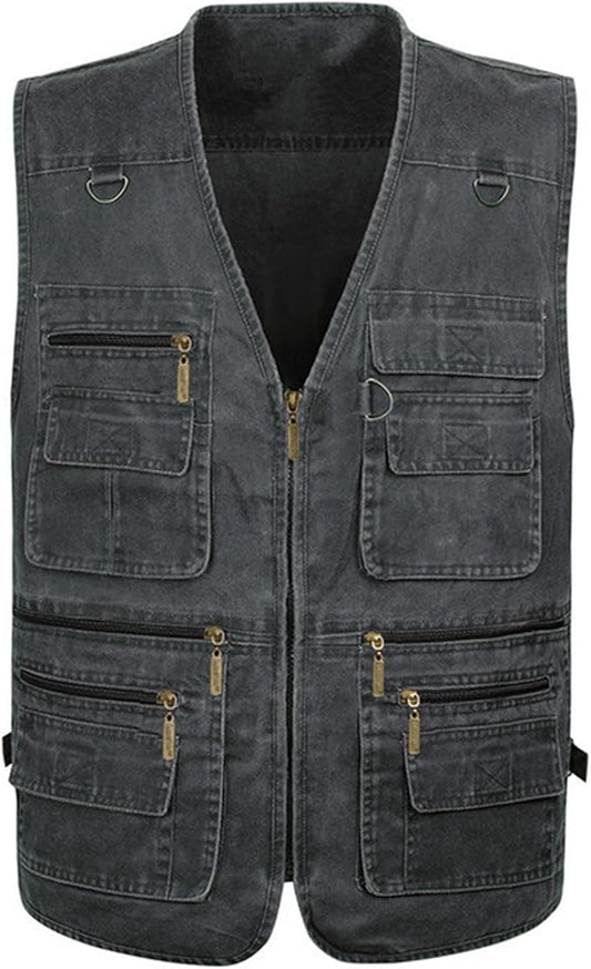 Men's Lightweight Utility Fishing Vest V Neck Safari Photographer Vests