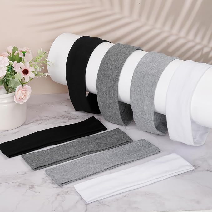 Headbands for Women Non Slip, Stretchy Sweat Headband for Workout Yoga Running, Head Bands for Women's Hair - 8 Pack