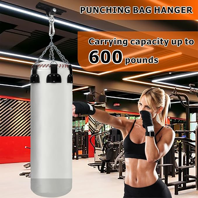 Heavy Punching Boxing Bag Hanger, Wall Ceiling Heavy Bag Mount Wood Beam Hook, Heavy Bag Hangers Brackets 360° Rotating for Boxing Muay Thai Training, Aerial Yoga Swing & Hammock