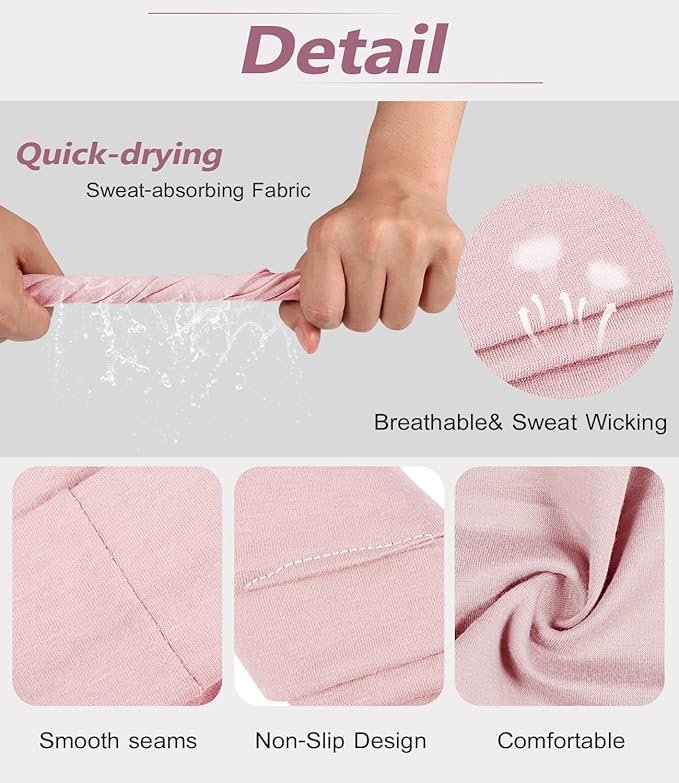 Headbands for Women Non Slip - Stylish Sports Hair Bands for Women's Hair - Soft Cotton Cloth Stretchy Headbands for Women for Yoga, Outdoor Exercise Running - 8 Pack