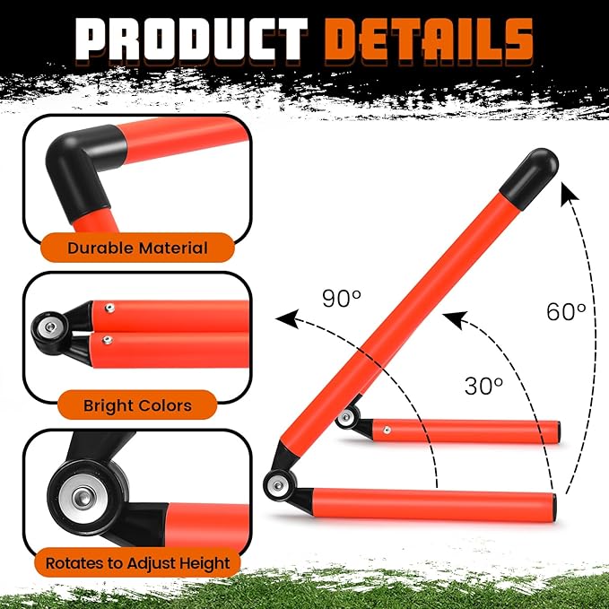 8 Pcs Adjustable Speed Training Hurdles 6" 9" 12" Speed