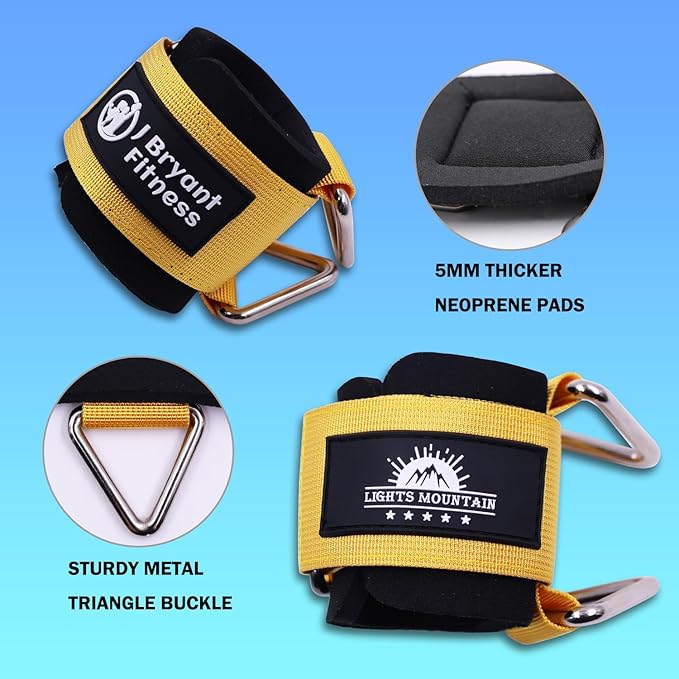 Adjustable Wrist Cuffs Neoprene Padded Straps for Cable Machines Strength Training Equipment