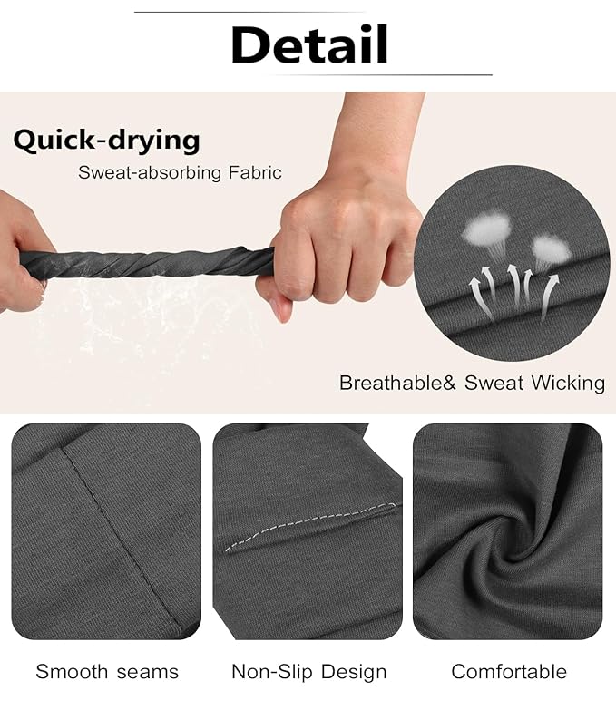 Headbands for Women Non Slip - Stylish Sports Hair Bands for Women's Hair - Soft Cotton Cloth Stretchy Headbands for Women for Yoga, Outdoor Exercise Running - 8 Pack