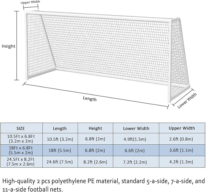 2 Pcs Soccer Replacement Goal Nets