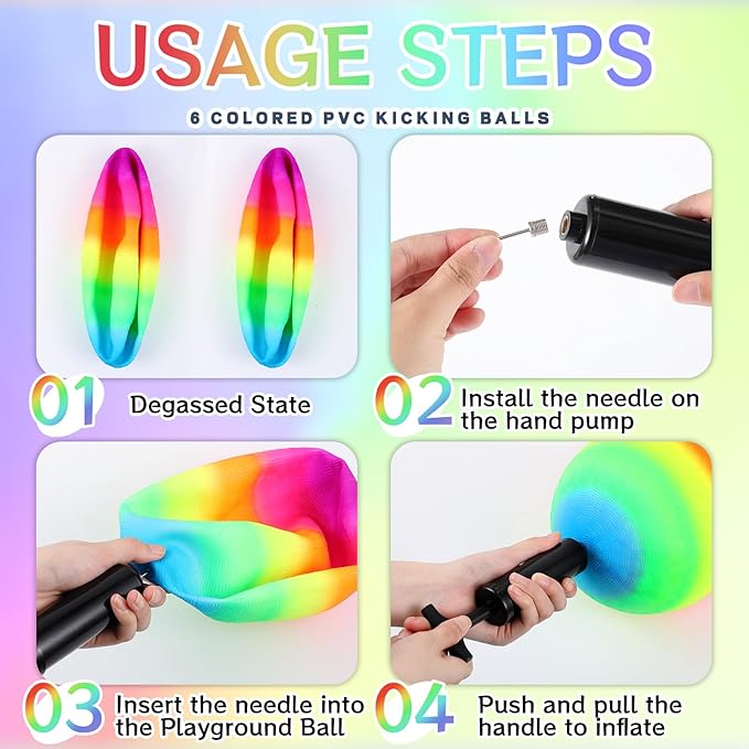 Hiboom 12 Pcs Dodgeball Set with Bases Playground 6 Bouncing 5 Rubber 1 Ball