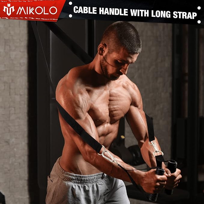 Mikolo Upgraded Weight Lift Pulley System - LAT Pulley Attachments with Adjustable Length Cable for Full Body Training, Home Gym Set, 2023 Version