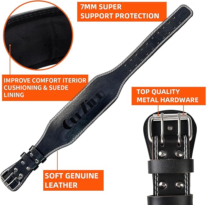 9mm Leather Fitness Weight Lifting Belt for Women&Men 4 Inches
