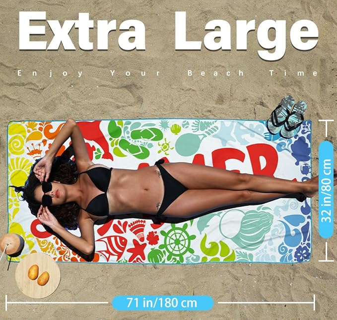 Microfiber Lightweight Beach Towel Sand Free Quick Dry